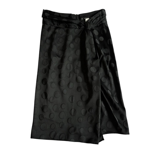 Zara Dresses & Skirts - Zara Satin Black Polka Dot Skirt